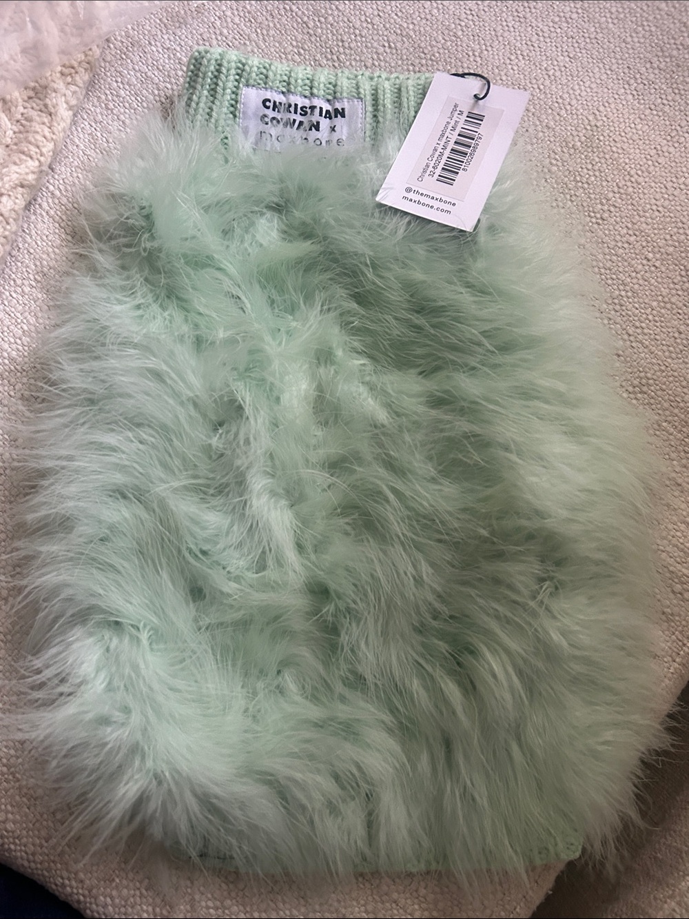 Christian CMaxbone M Fuzzy lavender jumper for a cat or dog.  NWT. orig $95